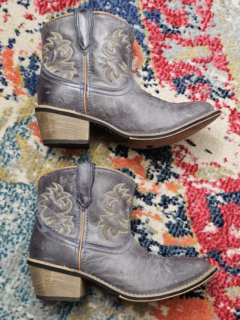 Laredo Sapphyre Womens Size 7.5 Western Booties Round Toe Ankle Boots 5102